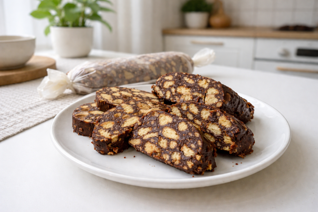 Tinginys (Lithuanian No-Bake Chocolate Biscuit Cake)