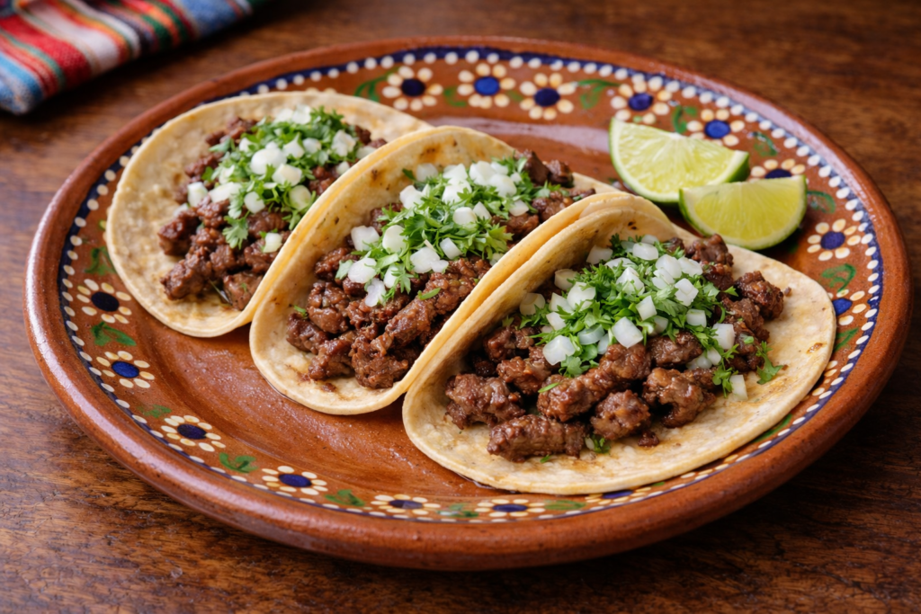 Tacos de Carne Asada (Grilled Beef Tacos – Home Pan Version)