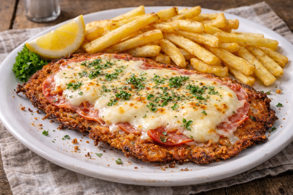 Milanesa a la Napolitana (Argentinian Breaded Beef with Tomato and Cheese)