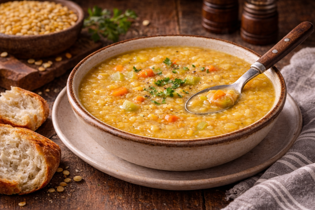 Split Pea Soup (Canadian Yellow Pea Soup - Vegetarian Version)