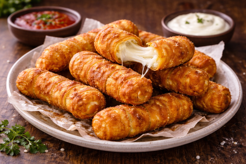 freshly fried tequeños with dips (1)