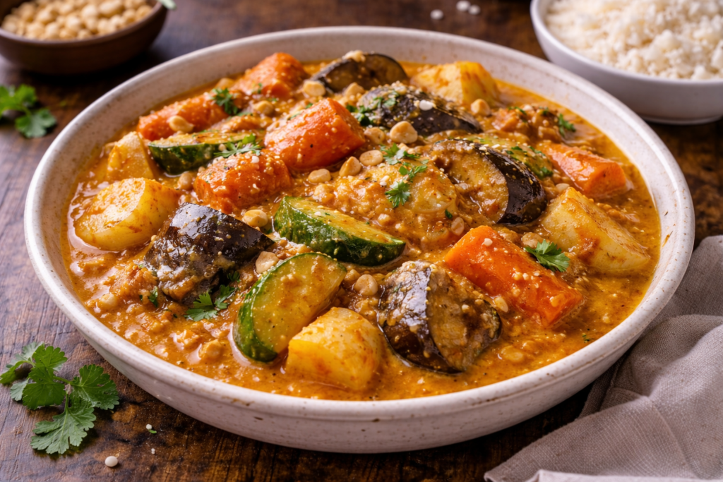 senegalese veggie mafé in bowl